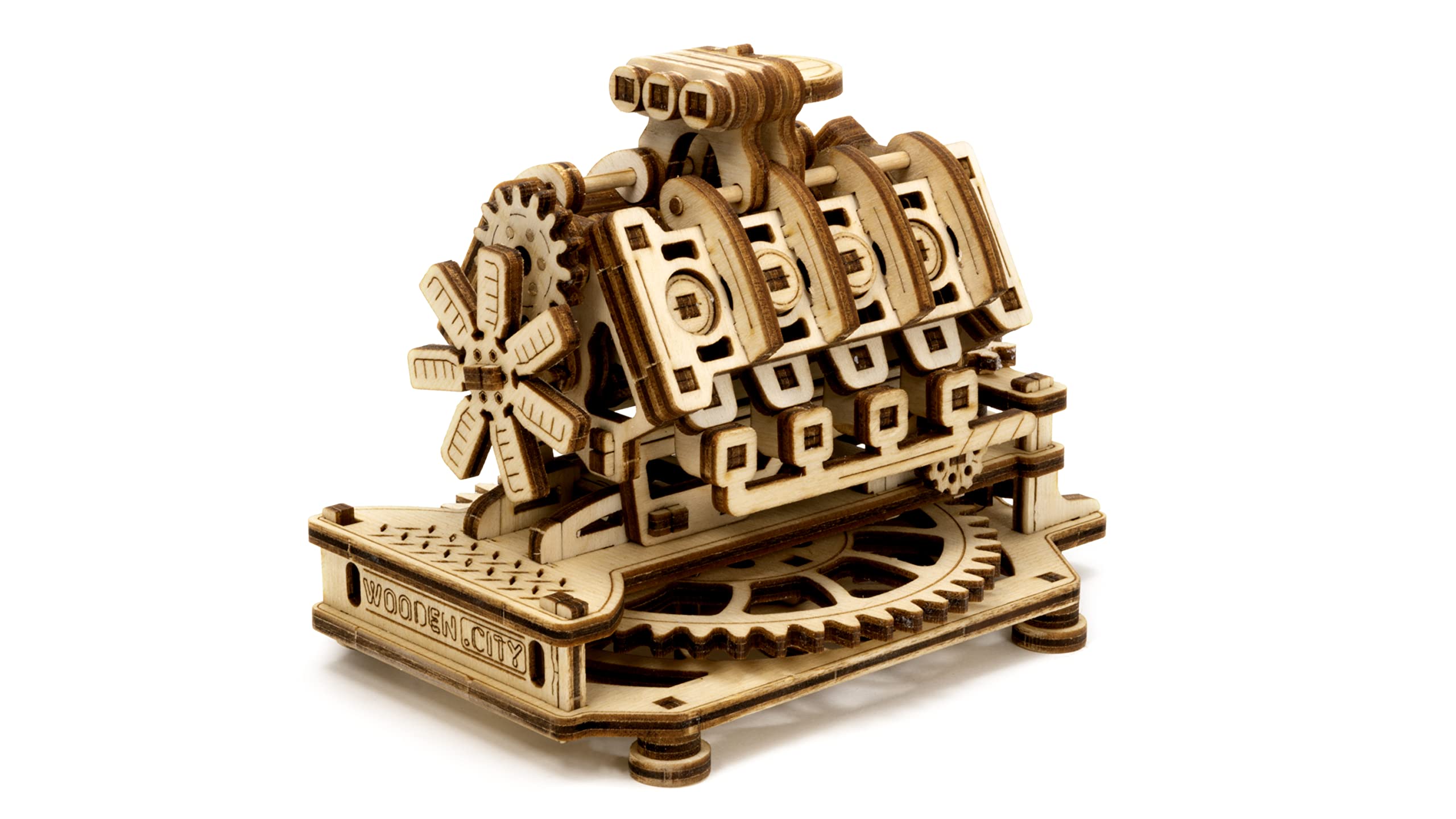 WOODEN.CITY Wood Engine Model Kit 3D Puzzle - 3D Wooden Puzzle Model Engine Kit for Adults - V8 Engine Model Kit That Works 3D Wooden Puzzles for Adults - Model Engine Working 3D Wood Puzzles Adult