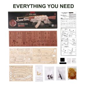 Wowood 3D Wooden Puzzles for Adults, DIY Rubber Band Gun, Wood Model Building Kits for Kids, Wooden Toy Gun Puzzle for Family Time Unique Gifts