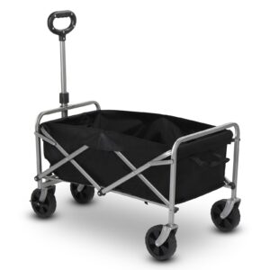 Collapsible Folding Wagon,Outdoor Utility Wagon with 220lbs Weight Capacity,Heavy Duty Garden Cart Beach Wagon Grocery Wagon with All-Terrain Wheels for Beach,Sports,Shopping,Camping