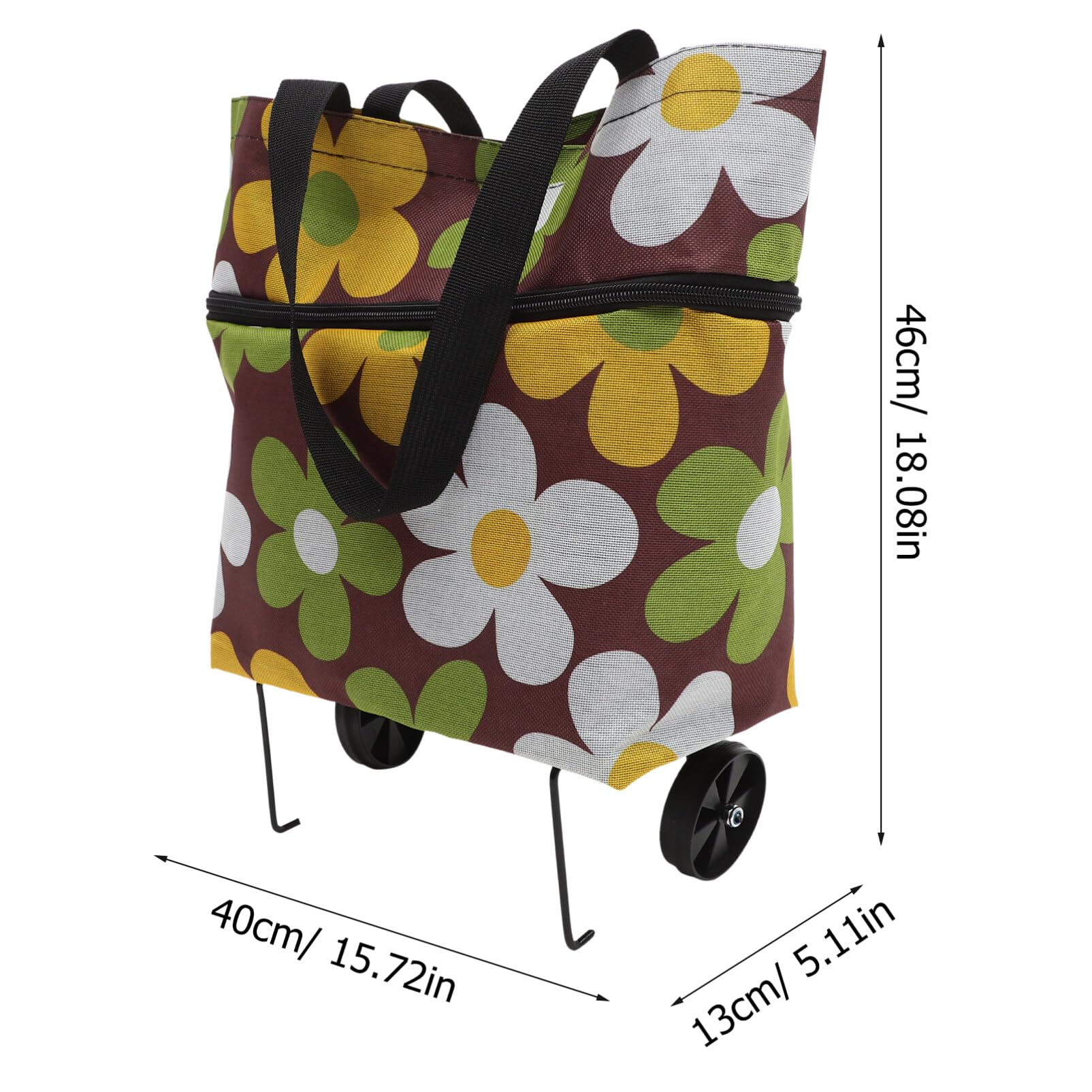 Large Grocery Pouch Folding Shopping Bag with Wheels Foldable Storage Bag with Wheels Shopping Pouch Reusable Grocery Bag Outdoor Storage Bag Large Trolley Bag for Shopping