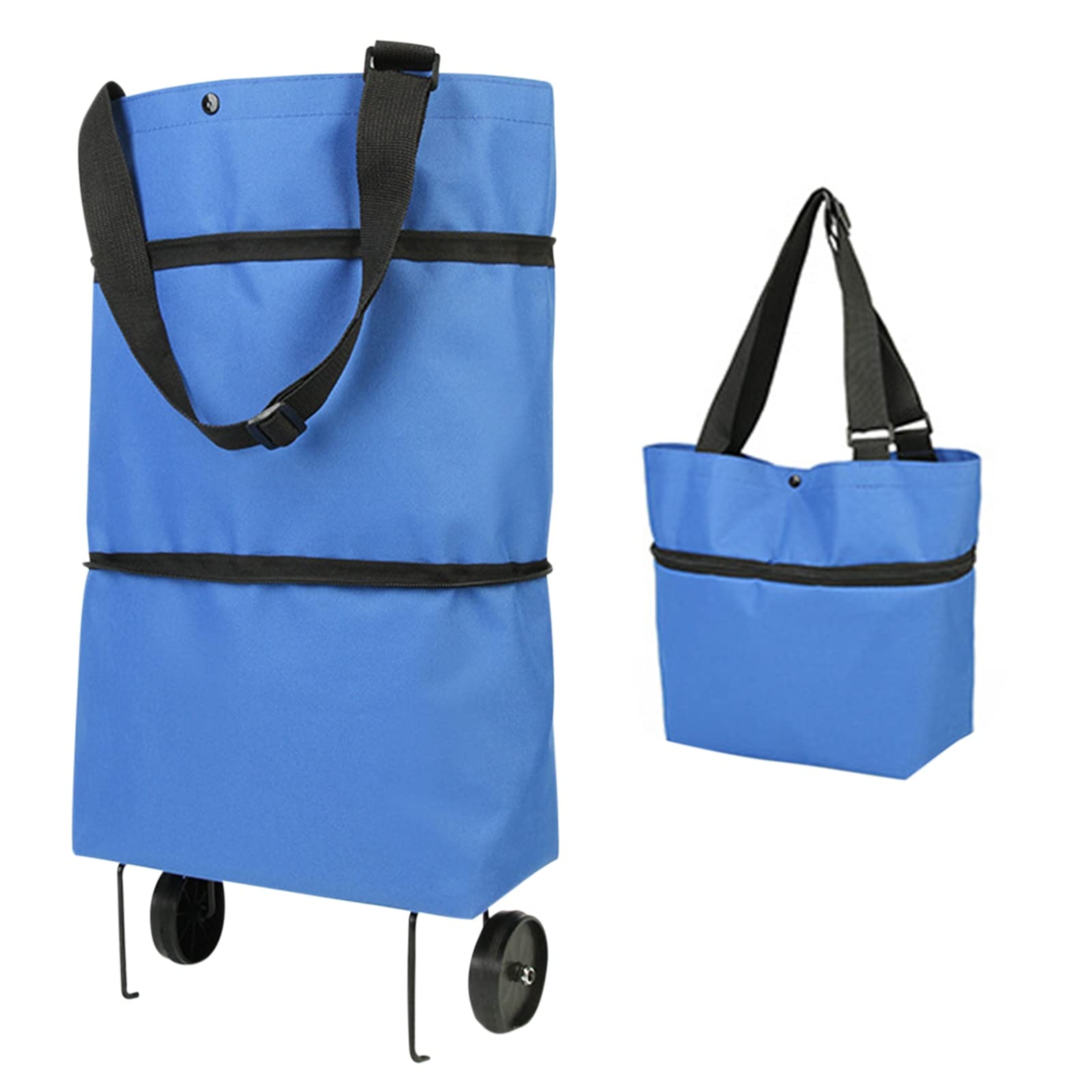 Grocery cart Foldable Grocery Cart with Shopping Bag, Reusable Collapsible Trolley Bags Waterproof Folding Shopping Bag Shop Cart with Wheels Reusable Grocery Bags for Women Utility Carts