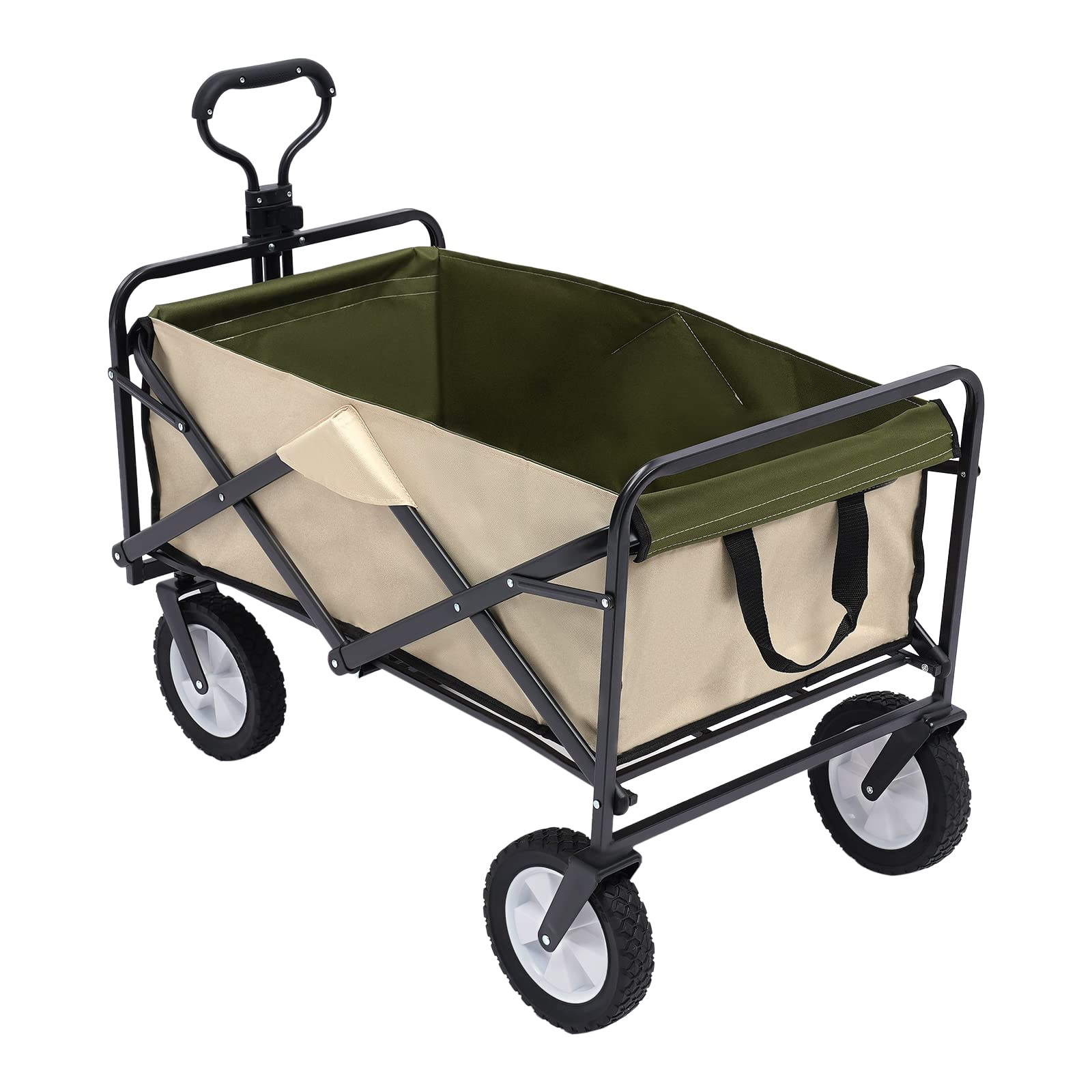 Wagon Cart with Wheels Foldable, Collapsible Grocery on Shopping for Groceries Folding Wagons Heavy Duty, 220lbs Load Capacity, Beach, Garden, and Shopping Utility Cart