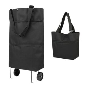 grocery cart foldable grocery cart with shopping bag, reusable collapsible trolley bags waterproof folding shopping bag shop cart with wheels reusable grocery bags for women utility carts