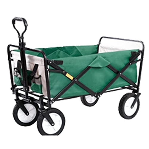 Collapsible Folding Wagon, Folding Wagon,Collapsible Utility Outdoor Cart,with Rubber Universal Wheels,for Camping Garden Beach All Terrain with Side