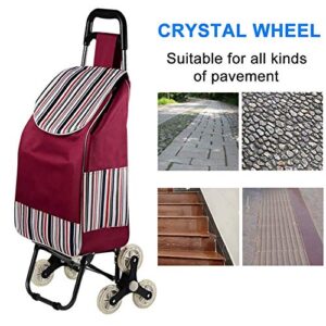 Collapsible Folding Wagon, Shopping Trolley, Folding Shopping Cart on Wheels Large and Lightweight Utility Trolley with Swivel Front Wheels,Detachable