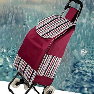 Collapsible Folding Wagon, Shopping Trolley, Folding Shopping Cart on Wheels Large and Lightweight Utility Trolley with Swivel Front Wheels,Detachable