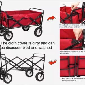 Garden Wagon Folding Wagon Utility Wagon Outdoor Shopping Cart Folding Shopping Trolley Luggage Cart On Wheels Grocery Cart Utility Cart Collapsible W