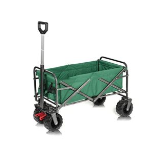 Suuim Collapsible Folding Wagon, Folding Camping Wagon,Collapsible Beach Garden Cart,Heavy Duty Utility Garden Yard Folding Cart,with Side Pocket Cup Holder