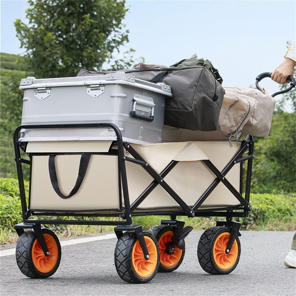 Garden Wagon Folding Wagon Utility Wagon Outdoor Utility Wagon 8" Wheel Portable Collapsible Camping Cart Garden Shop Sport Beach Hand Trolley Bearing