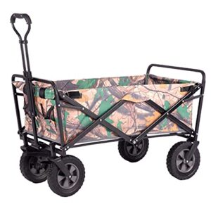 Suuim Collapsible Folding Wagon, Outdoor Folding Utility Wagon 4 Wheeled Folding Camping Cart, Utility Garden Trolley, Portable Outdoor Handcart with Brake,