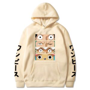 sybnwnwm hoodie hood pullover hip hop anime hoodies long sleeve sweatshirt unisex beige