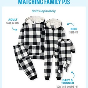 The Children's Place Kids One Piece Family Matching, Christmas Pajama Sets, Fleece, Black/White Check, Small