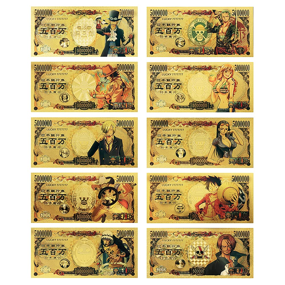 6UH8MB Japanese Anime ONE Piece Edition Bookmarks, Collectibles, banknotes and Gifts. （10pcs）Japanese Anime ONE Piece Edition Bookmarks, Collectibles, banknotes and Gifts. （10pcs）