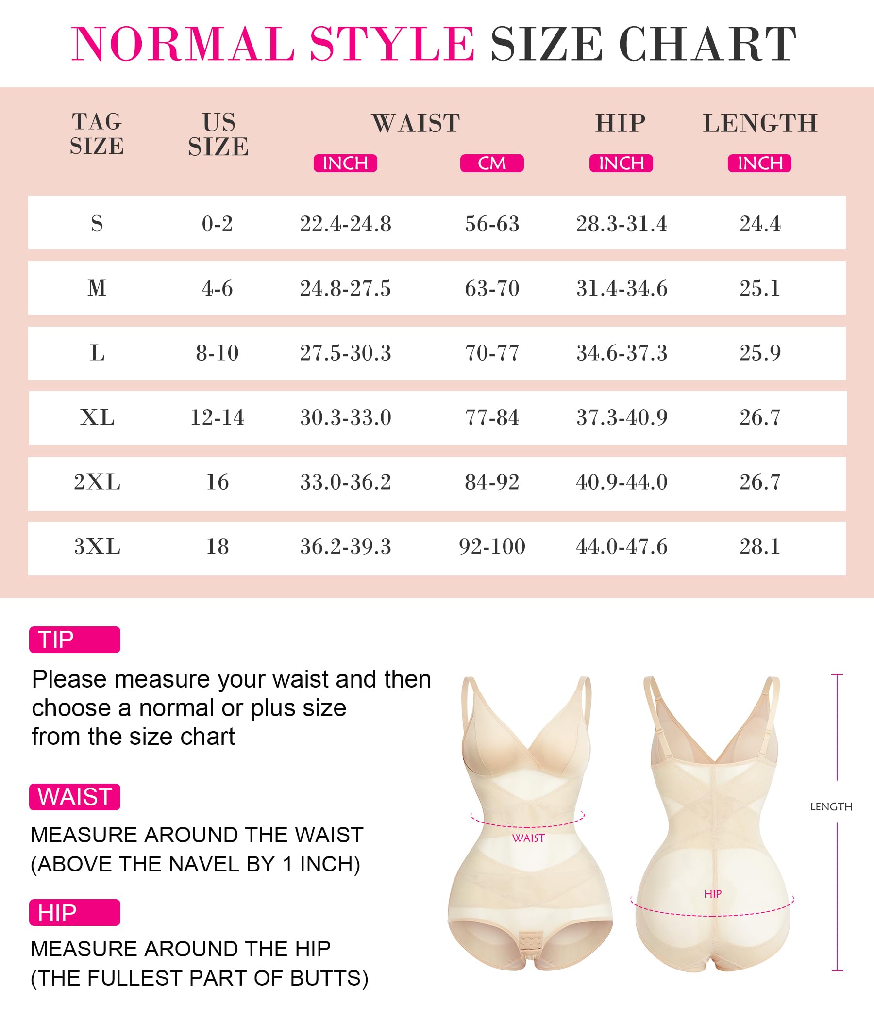 Nebility Women V Neck Shapewear Tummy Control Bodysuit Tank Top Full Body Shaper One Piece Cami Leotard (Large, Beige Normal Size)