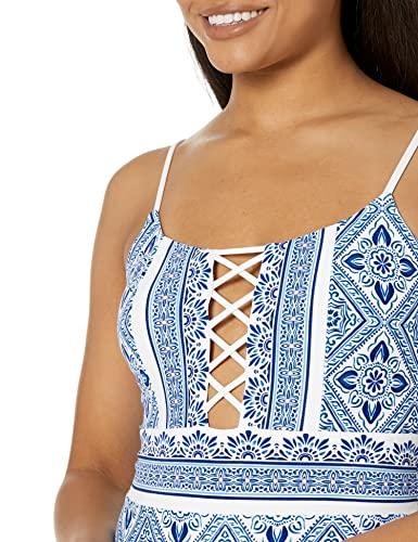 La Blanca Women's Standard Strappy Mio One Piece Swimsuit, Capri Blue//Mediterranean Breeze, 10