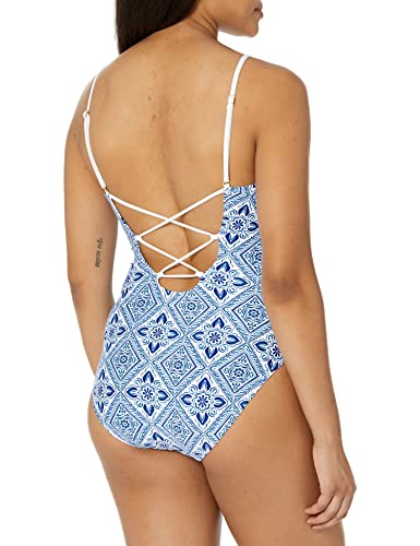 La Blanca Women's Standard Strappy Mio One Piece Swimsuit, Capri Blue//Mediterranean Breeze, 10