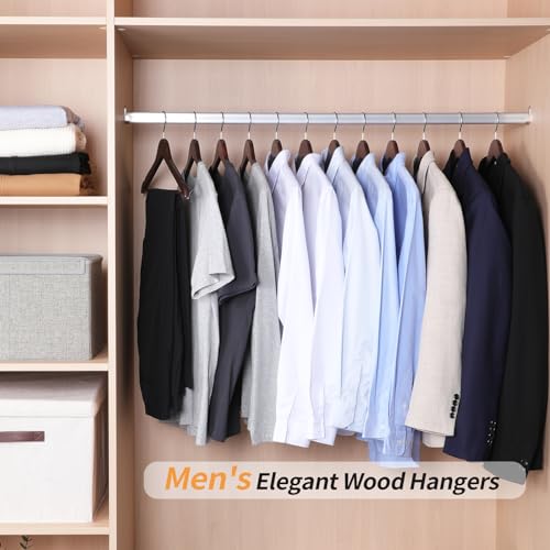 Amazon Basics Wood Suit Clothes Hangers - Cherry, 20-Pack