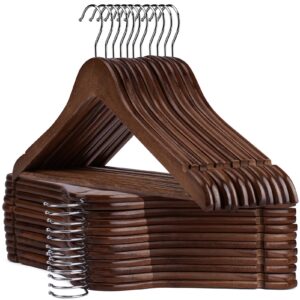 UINICOR Wooden Hangers -30 Pack- Clothes Hangers Slim Wood Hangers Coat Hangers for Closet,Clothes Hanger with Extra Smooth Finish,Precisely Cut Notches,Hangers for Shirt Suit Dress,Walnut