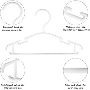 GoodtoU Plastic Kids Hangers, 60 Pack, White, Lightweight, Suitable for 0-6 Years, Holds Clothes and Organizes Closets