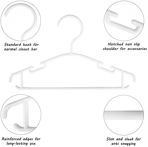 GoodtoU Plastic Kids Hangers, 60 Pack, White, Lightweight, Suitable for 0-6 Years, Holds Clothes and Organizes Closets