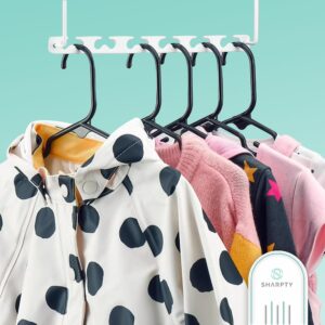 Sharpty Kids Plastic Hangers, Children's Hangers for Baby, Toddler, and Child Clothes - Everyday Standard Use - Ideal for Boys and Girls Closet, Clothing, Pants, Coats, and More - Black, 20 Pack