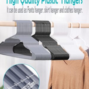 Smartor Plastic Hangers 60 Pack, Tubular Plastic Hangers, Space Saving Clothes Hangers Plastic, Slim Plastic Hanger Shirt Hangers for Clothes, Polo Shirts, Blouses and Short - White