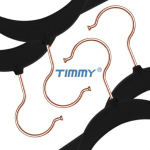 TIMMY Hangers Black Velvet Hangers - Suit Hangers (50-Pack) Ultra Thin Space Saving Coat Hanger and Heavy Duty Clothes Hangers Hold Up-to 10 Lbs, for Coats, Jackets, Pants and More