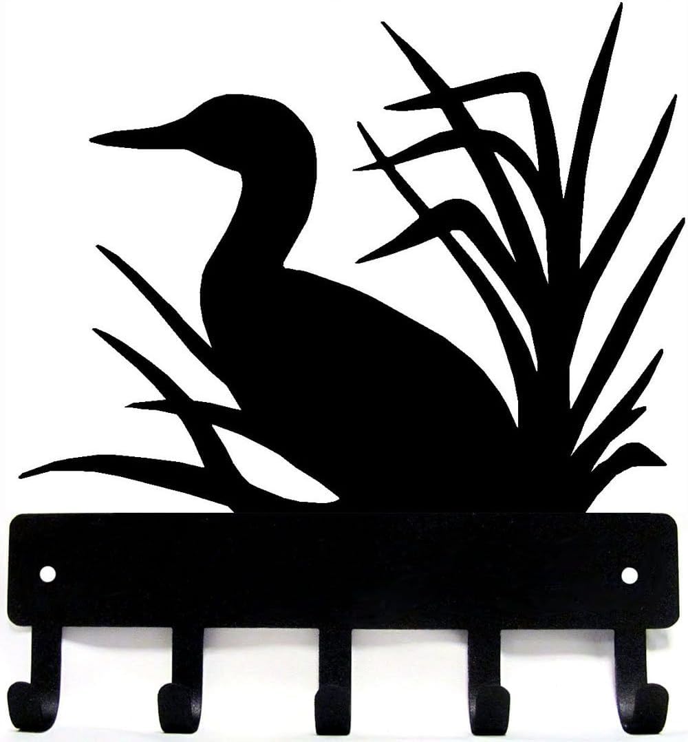 The Metal Peddler Loon Key Rack Hanger - Small 6 inch wide - Made in USA; Wall Mount