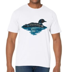 Loon Bird Painting Duck Lake T-Shirt