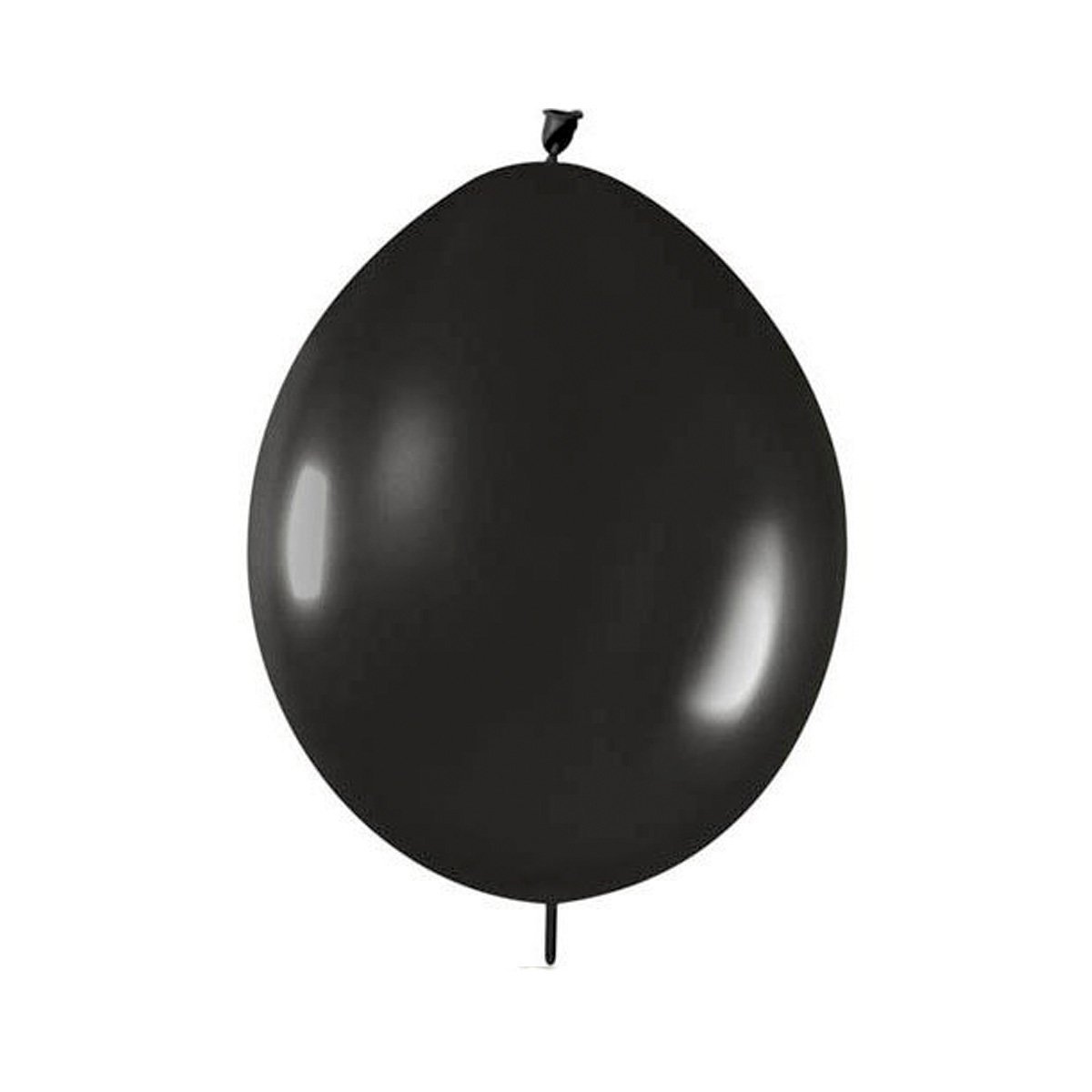 AllyDrew Latex Link Balloons Link-o-Loon Balloons Needle Tail Balloons, 12in Black (Set of 30)