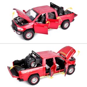 RAM 1500 Pickup Truck Toys for Boy Age 4-7 Diecast Metal Model Trucks Open Door Pull Back Toy Cars with Lights and Sound Gift for Kids 3-8 Years