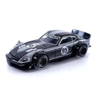 True Scale Miniatures Model Car Compatible with 1:64 Nissan Fairlady Z Kaido GT 95 Drifter V1 Black Grey Limited Edition 1/64 Diecast Model Car Kaido House KHMG079