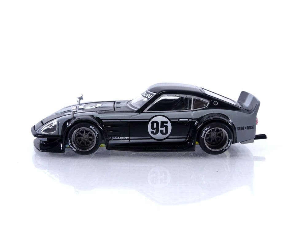 True Scale Miniatures Model Car Compatible with 1:64 Nissan Fairlady Z Kaido GT 95 Drifter V1 Black Grey Limited Edition 1/64 Diecast Model Car Kaido House KHMG079