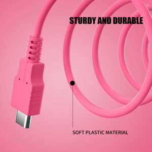 ECHZOVE Charger for Nintendo Switch, Charging Cable for Nintendo Switch OLED Model, Charger Cable for Nintendo Switch Pro Controllers - Pink (4.92ft)