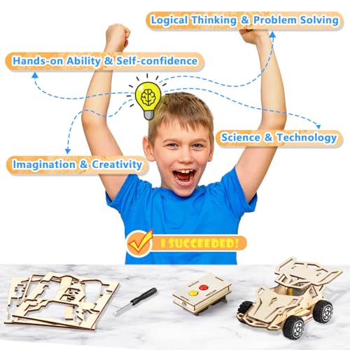 EDUJOY Kids Toys for 6 7 8 9 10 Year Old Boys Gifts,STEM Projects Science Kits Crafts for Kids Ages 8-12,DIY Model Cars Kit Educational Building Toys for 6 8 10 Year Old Boys Toys Age 6-8-10-12, Teen