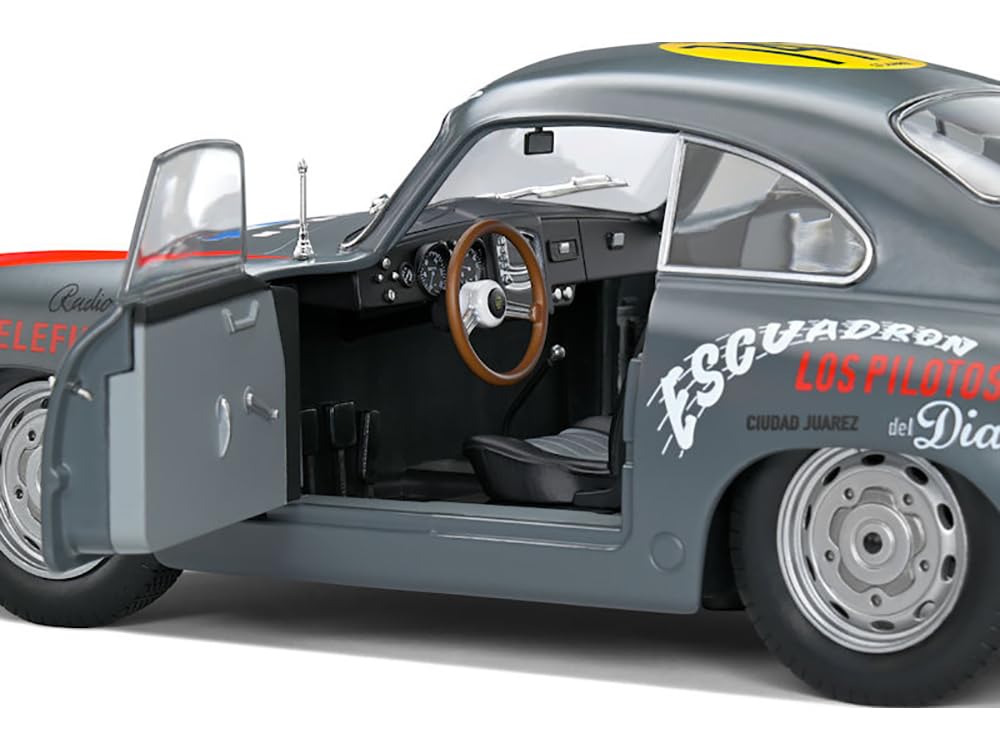 356 Pre-A #147 Gray with Graphics Carrera Panamericana (1954) "Competition Series 1/18 Diecast Model Car by Solido S1802807