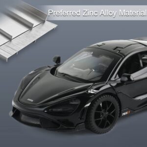 Diecast Toy Car McLaren 765LT Sports Car Model,Zinc Alloy Simulation Casting Pull Back Vehicles,1:32 Scale Mini Supercar Toys with Lights and Music for Toddlers Kids Children Gift (765LT-Black)