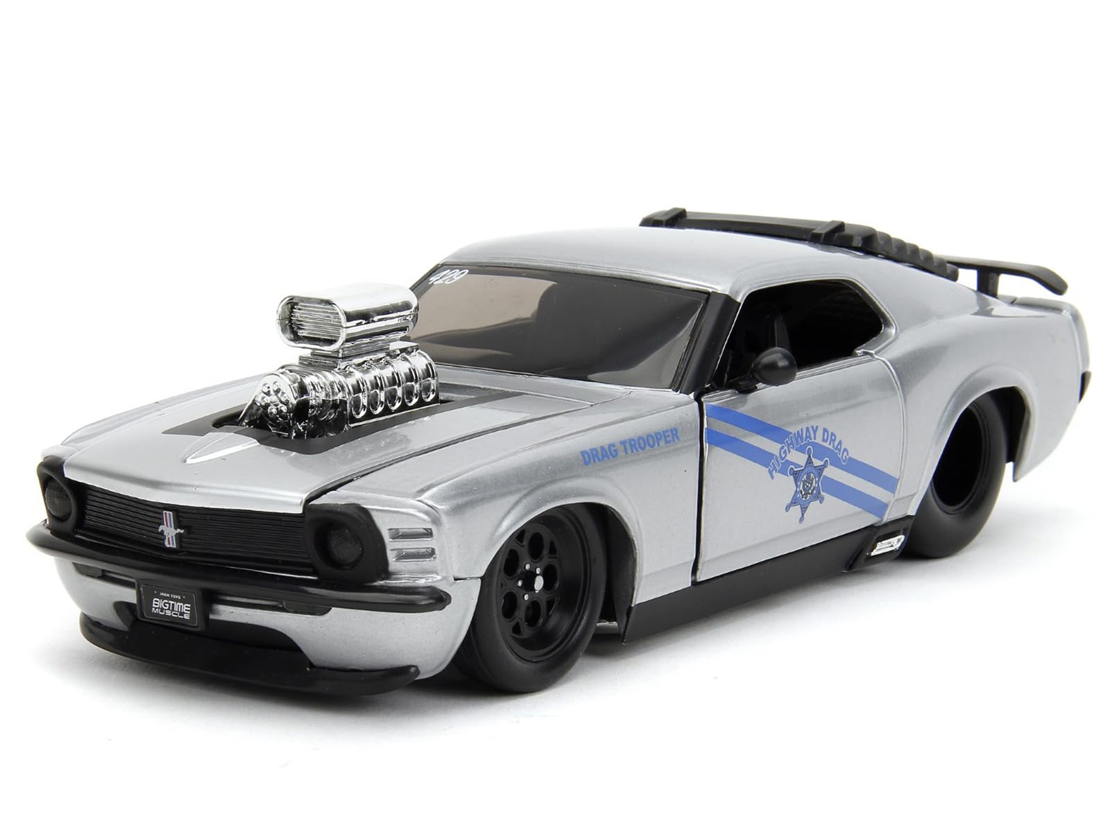 1970 Boss 429 Silver Metallic Highway Drag - Drag Trooper Bigtime Muscle Series 1/24 Diecast Model Car by Jada 35021