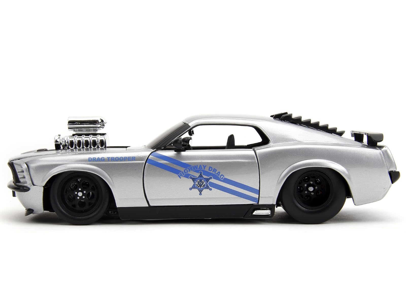 1970 Boss 429 Silver Metallic Highway Drag - Drag Trooper Bigtime Muscle Series 1/24 Diecast Model Car by Jada 35021