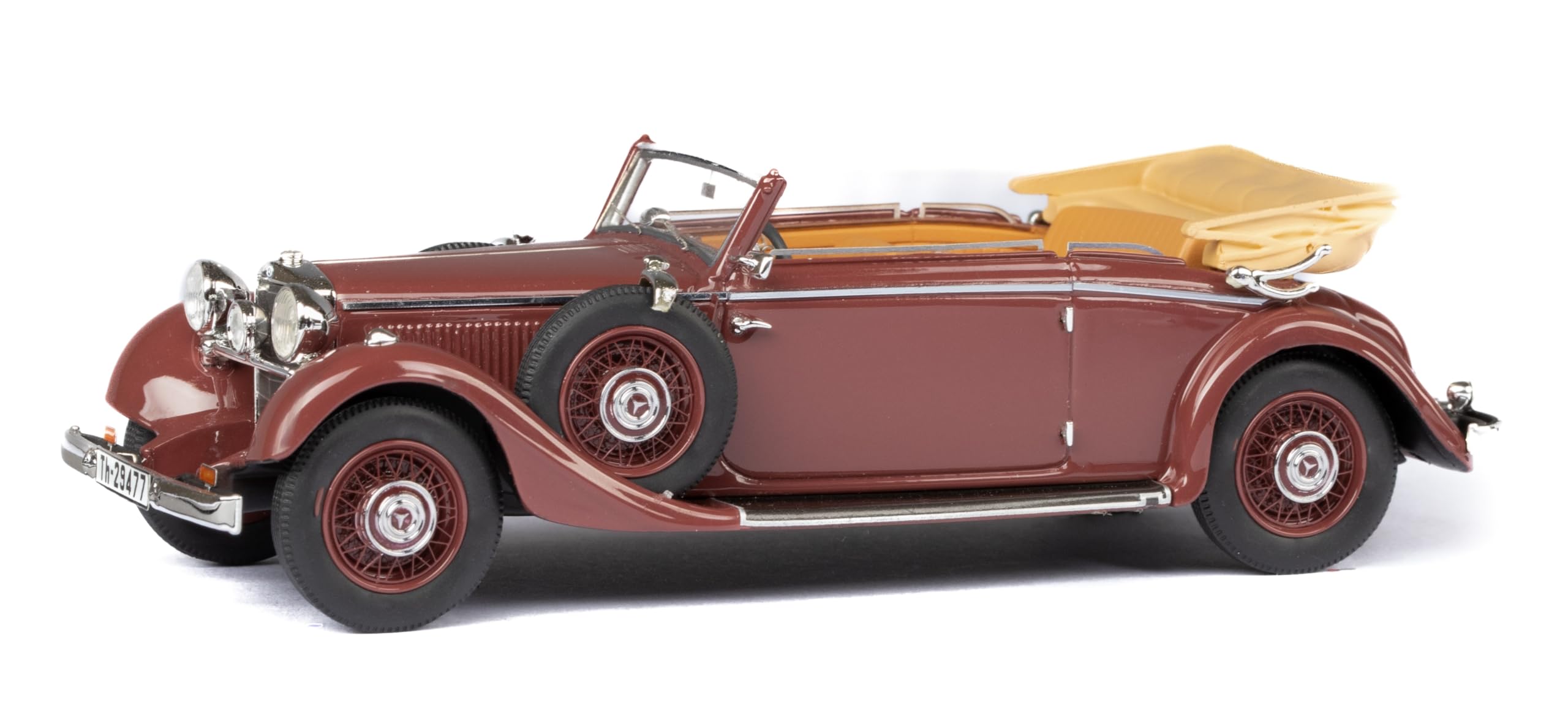 Esval Models 1933-37 290 W18 Lang Cabriolet B Maroon Limited Edition to 250 Pieces Worldwide 1/43 Model Car EMEU43043E