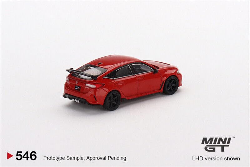 True Scale Miniatures Model Car Compatible with Honda Civic Type R Rallye 2023 W/Advan GT Wheel Red Limited Edition 1/64 Diecast Model Car MGT00546