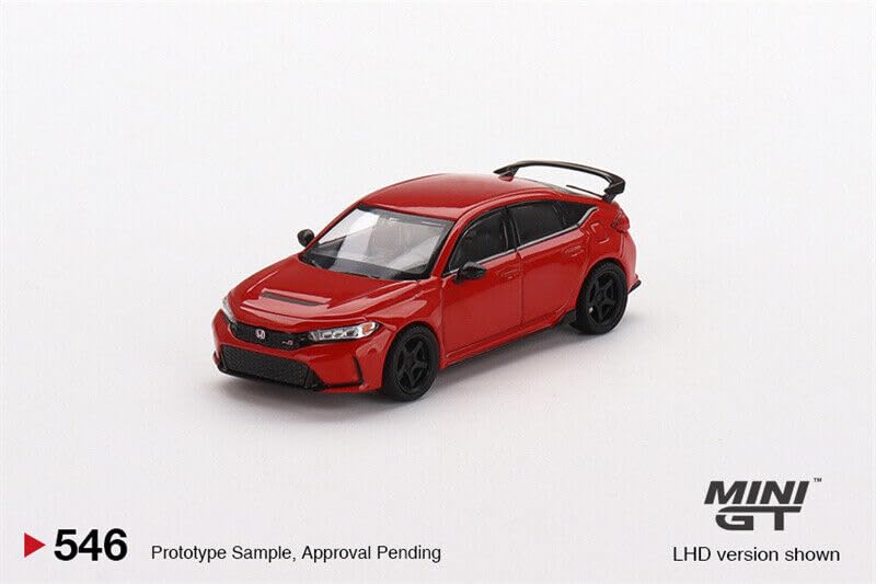 True Scale Miniatures Model Car Compatible with Honda Civic Type R Rallye 2023 W/Advan GT Wheel Red Limited Edition 1/64 Diecast Model Car MGT00546