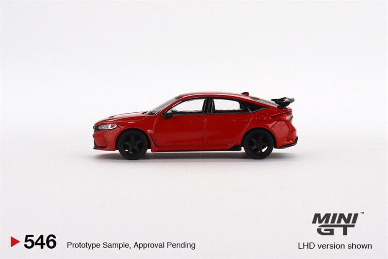 True Scale Miniatures Model Car Compatible with Honda Civic Type R Rallye 2023 W/Advan GT Wheel Red Limited Edition 1/64 Diecast Model Car MGT00546