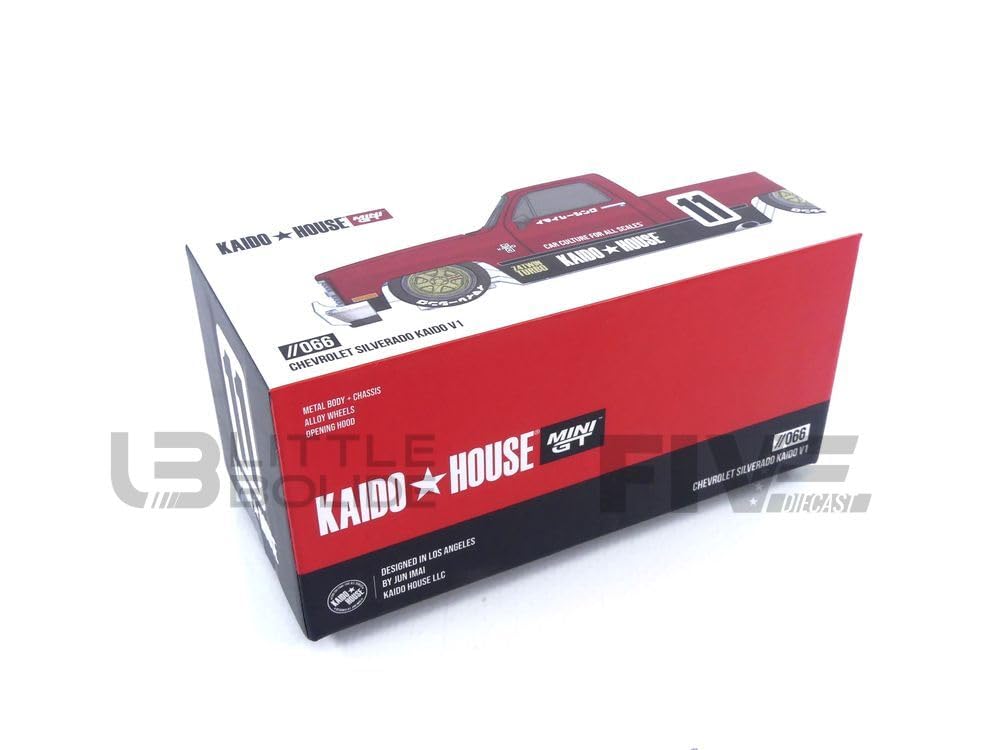 True Scale Miniatures Model Car Compatible with 1983 Chevrolet Silverado KAIDO V1 (Red) Limited Edition 1/64 Diecast Model Car Kaido House KHMG066