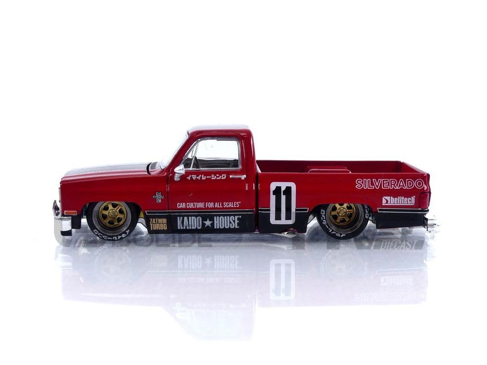 True Scale Miniatures Model Car Compatible with 1983 Chevrolet Silverado KAIDO V1 (Red) Limited Edition 1/64 Diecast Model Car Kaido House KHMG066