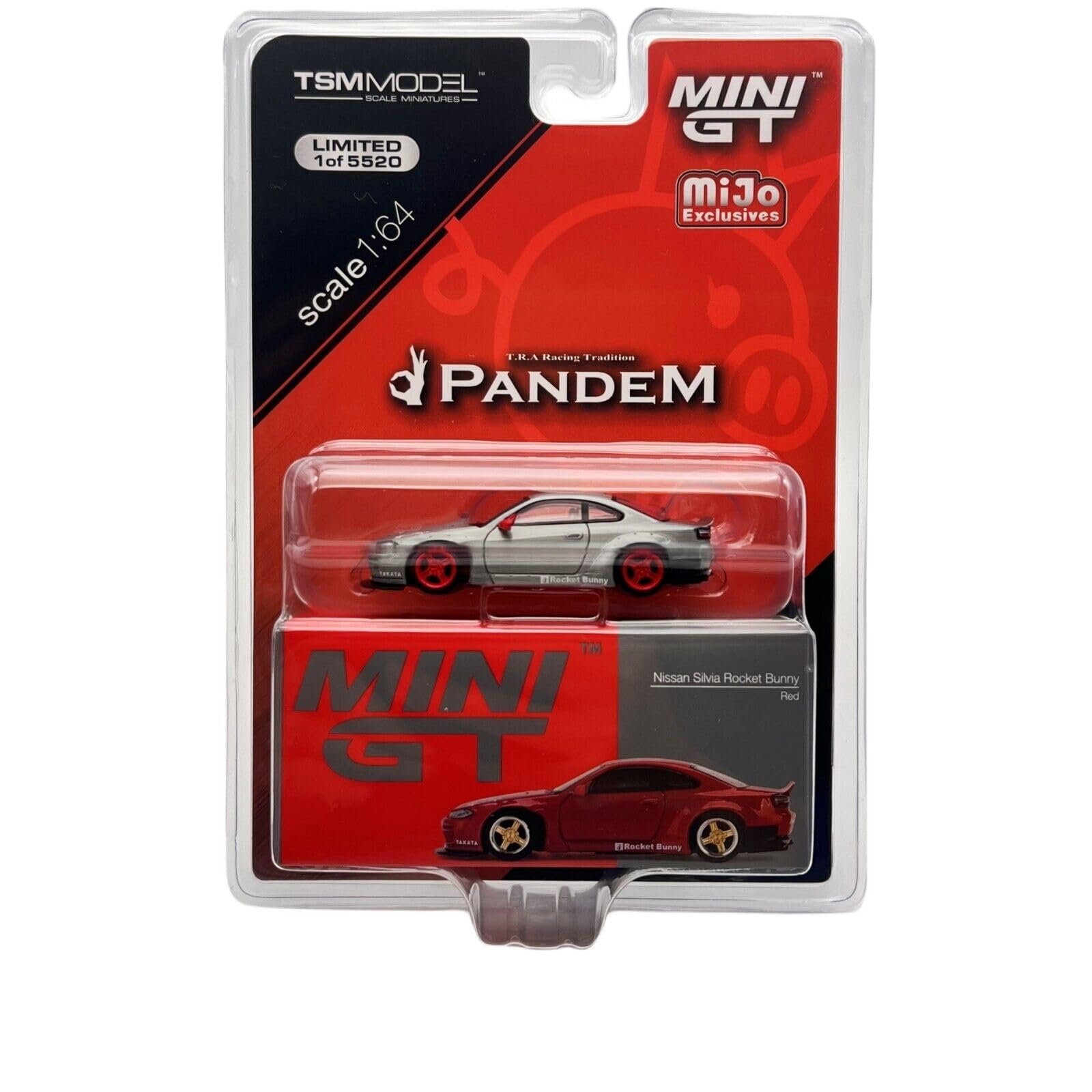 True Scale Miniatures Model Car Compatible with Nissan Silvia (S15) Rocket Bunny Red Limited Edition 1/64 Diecast Model Car MGT00527