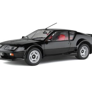 1983 Alpine A310 Pack GT Noir Irise Black with Red Interior 1/18 Diecast Model Car by Solido S1801205