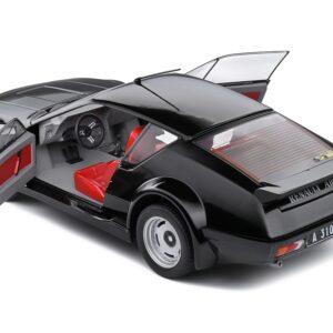 1983 Alpine A310 Pack GT Noir Irise Black with Red Interior 1/18 Diecast Model Car by Solido S1801205