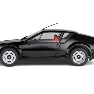 1983 Alpine A310 Pack GT Noir Irise Black with Red Interior 1/18 Diecast Model Car by Solido S1801205