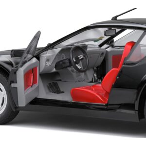 1983 Alpine A310 Pack GT Noir Irise Black with Red Interior 1/18 Diecast Model Car by Solido S1801205